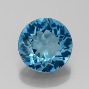 Topazio naturale blu da 2,70 ct, taglio rotondo, VS-SI