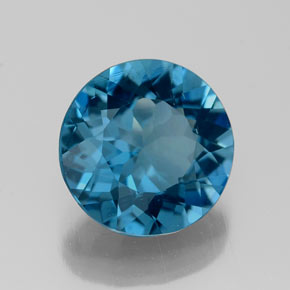 Topazio naturale blu da 2,70 ct, taglio rotondo, VS-SI