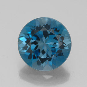 Topazio naturale blu da 3,07 ct, taglio rotondo, VVS-VS