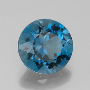 Topazio naturale blu da 3,07 ct, taglio rotondo, VVS-VS
