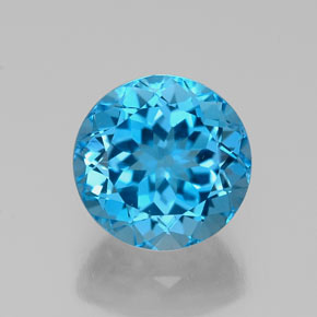 Topazio naturale blu da 2,28 ct, taglio rotondo, VVS-VS