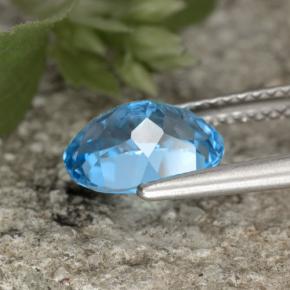 Topazio naturale blu da 2,29 ct, taglio ovale, VVS-VS