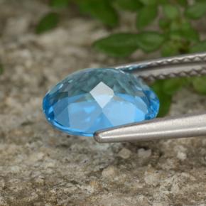 Topazio naturale blu da 2,32 ct, taglio ovale, VVS-VS