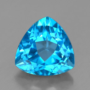 Topazio naturale blu da 2,85 ct, trillion, VVS
