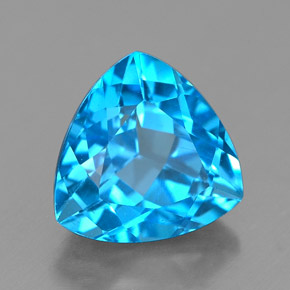 Topazio naturale blu da 2,85 ct, trillion, VVS