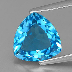Topazio naturale blu da 2,73 ct, trillion, VVS