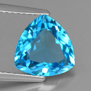 Topazio naturale blu da 2,73 ct, trillion, VVS
