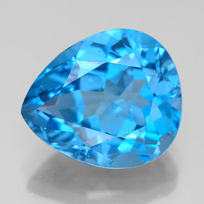 Topazio naturale blu da 11,24 ct, taglio a pera, VS