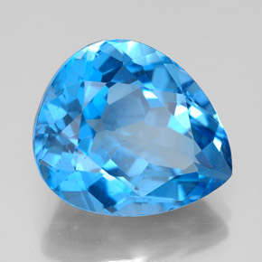 Topazio naturale blu da 11,24 ct, taglio a pera, VS