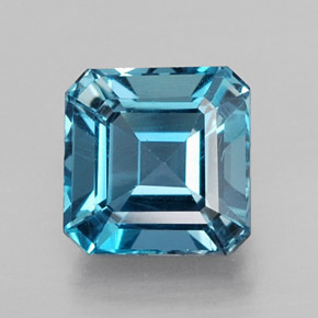 Topazio naturale blu da 2,25 ct, taglio smeraldo, VVS-VS