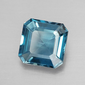 Topazio naturale blu da 1,77 ct, taglio smeraldo, VVS-VS