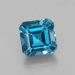 Topazio naturale blu da 2,47 ct, taglio smeraldo, VS