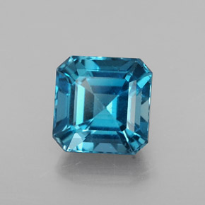 Topazio naturale blu da 2,47 ct, taglio smeraldo, VS