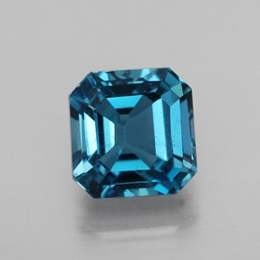 Topazio naturale blu da 2,63 ct, taglio smeraldo, VS