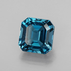 Topazio naturale blu da 2,63 ct, taglio smeraldo, VS