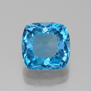 Topazio naturale blu da 2,76 ct, taglio a cuscino, VVS-VS