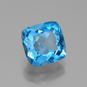 Topazio naturale blu da 2,25 ct, taglio a cuscino, VVS