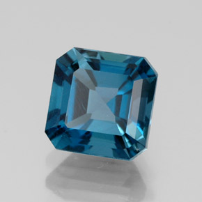 Topazio naturale blu da 2,19 ct, taglio smeraldo, VS-SI