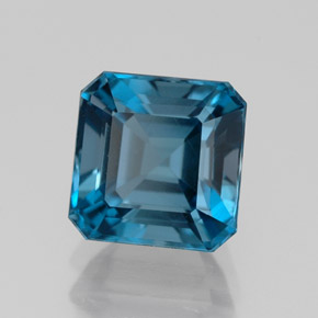 Topazio naturale blu da 2,57 ct, taglio smeraldo, VVS-VS
