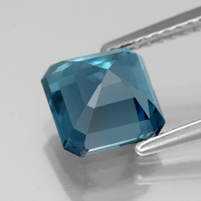 Topazio naturale blu da 2,57 ct, taglio smeraldo, VVS-VS
