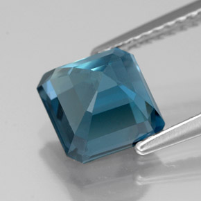 Topazio naturale blu da 2,62 ct, taglio smeraldo, VVS