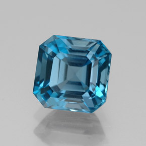 Topazio naturale blu da 2,09 ct, taglio smeraldo, VVS-VS