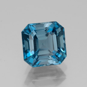 Topazio naturale blu da 2,09 ct, taglio smeraldo, VVS-VS