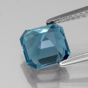 Topazio naturale blu da 2,09 ct, taglio smeraldo, VVS-VS