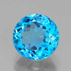 Topazio naturale blu da 2,64 ct, taglio rotondo, VVS