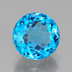 Topazio naturale blu da 2,64 ct, taglio rotondo, VVS