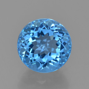 Topazio naturale blu da 2,78 ct, taglio rotondo, VS