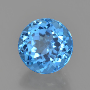 Topazio naturale blu da 2,78 ct, taglio rotondo, VS