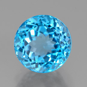 Topazio naturale blu da 2,90 ct, taglio rotondo, VVS