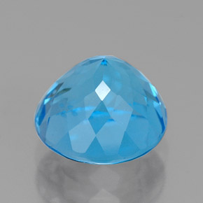 Topazio naturale blu da 2,90 ct, taglio rotondo, VVS
