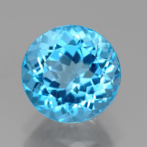 Topazio naturale blu da 2,63 ct, taglio rotondo, VVS