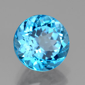 Topazio naturale blu da 2,63 ct, taglio rotondo, VVS