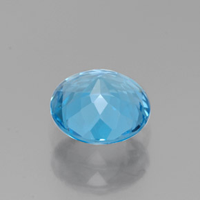 Topazio naturale blu da 1,86 ct, taglio rotondo, VVS