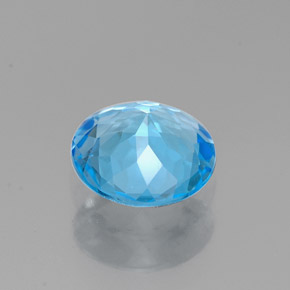 Topazio naturale blu da 1,49 ct, taglio rotondo, VVS