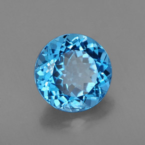 Topazio naturale blu da 2,33 ct, taglio rotondo, VS