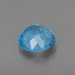 Topazio naturale blu da 2,21 ct, taglio rotondo, VVS