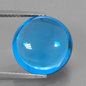 Topazio naturale blu da 10,97 ct, taglio rotondo, trasparente
