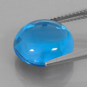 Topazio naturale blu da 10,97 ct, taglio rotondo, trasparente