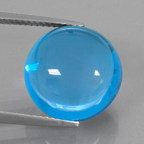 Topazio naturale blu da 17,02 ct, taglio rotondo, trasparente
