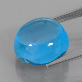 Topazio naturale blu da 17,02 ct, taglio rotondo, trasparente