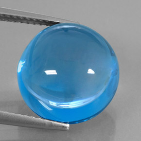 Topazio naturale blu da 15,53 ct, taglio rotondo, trasparente