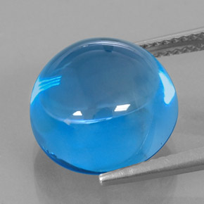Topazio naturale blu da 15,53 ct, taglio rotondo, trasparente