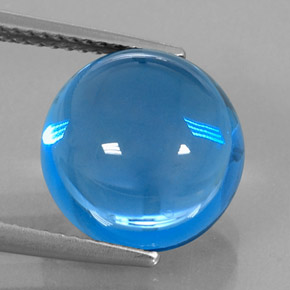 Topazio naturale blu da 11,09 ct, taglio rotondo, trasparente