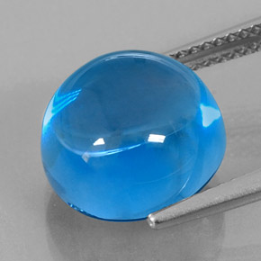 Topazio naturale blu da 11,09 ct, taglio rotondo, trasparente