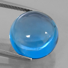 Topazio naturale blu da 15,31 ct, taglio rotondo, trasparente
