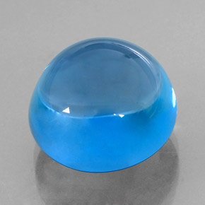 Topazio naturale blu da 15,31 ct, taglio rotondo, trasparente